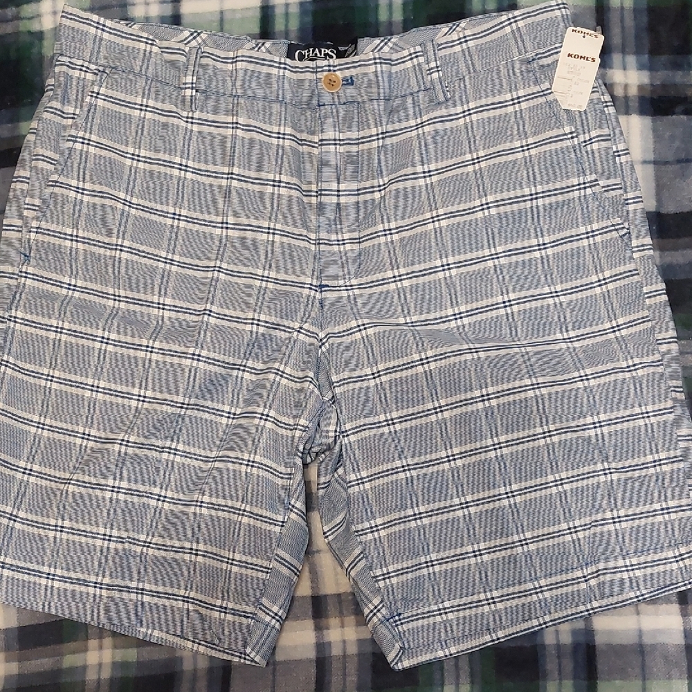 Chaps Blue Plaid Men's Shorts